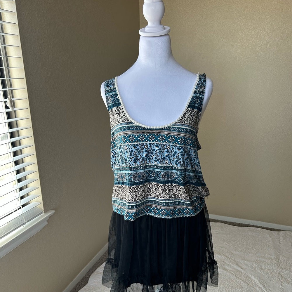 NWT Boho blue tank top